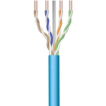 ewent IM1223 100m Reel Ethernet Netzwerkkabel CAT.6|LSZH|U-UTP|AWG23/1|CU Solid Pure Copper|CPR, Eca Class|10GBit Ethernet|500 MHz| ideal für PCs,Router,Modems,Switches,TVs,PS5,Xbox,BLUE 100 Meter