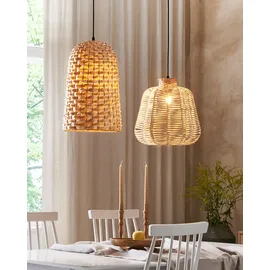 Beliani Kerio 1-flg. 60 cm Kegelform Bambusholz hellbraun