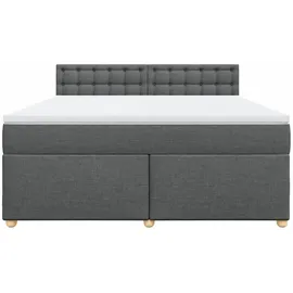 vidaXL Boxspringbett, mit Matratze Dunkelgrau 180x200 cm Stoff