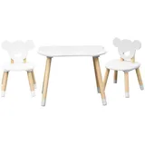 Rebecca Mobili Kindertisch Nefel 44 x 60 x 56 cm Kiefer MDF weiß braun