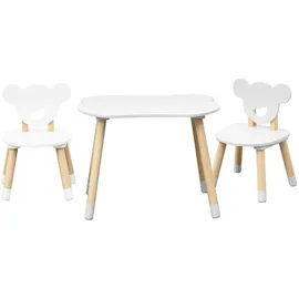 Rebecca Mobili Kindertisch Nefel 44 x 60 x 56 cm Kiefer MDF weiß braun