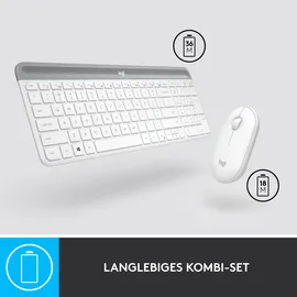 Logitech MK470 Slim Wireless Combo DE Set grauweiß