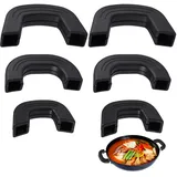 6 Stück Silikon Topfgriffe Hitzeschutz Topfgriffe, 3 Paar Silikongriffe für Töpfe, Langlebige rutschfeste Topfgriff Hitzeschutz, für Heiße Töpfe und Pfannen zum Kochen (Schwarz, S, M, L 3 Größen)