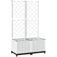 VidaXL Pflanzkübel mit Rankgitter Weiß 80x40x136 cm PP