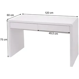MCW Schminktisch, MCW-G51, Frisiertisch Frisierkommode Kosmetiktisch, Hochglanz Weiß