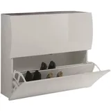 Dmora Schuhschrank 101 x 82 x 27 cm glänzend weiß