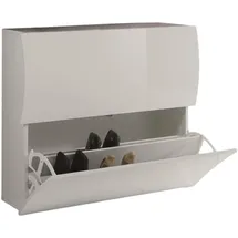 Dmora Schuhschrank 101 x 82 x 27 cm glänzend weiß