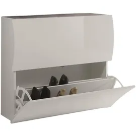 Dmora Schuhschrank 101 x 82 x 27 cm glänzend weiß