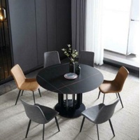 JVmoebel Esstisch, Luxus Tische Runder Tisch Runde Design Edelstahl Möbel Esszimmer schwarz