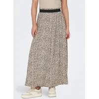 Only Maxirock Damen Bedruckt Silber/Schwarz 38