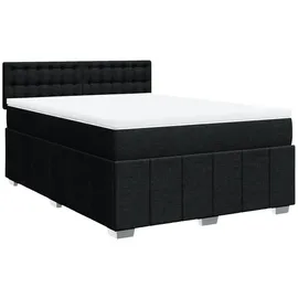 vidaXL Boxspringbett mit Matratze Schwarz 140x200 cm Stoff