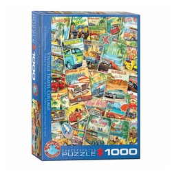 EUROGRAPHICS Puzzle Alte Reisewerbung, 1000 Puzzleteile bunt