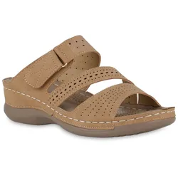 Damen Komfort Sandalen in Hellbraun