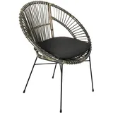 möbelliebling Esszimmerstuhl Korbstuhl Rattan Farbe anthrazit inkl. Sitzkissen GENUA