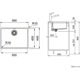 Franke Spüle MARIS MRX 110-55 für Unterbaumontage / Edelstahlspüle - Silber