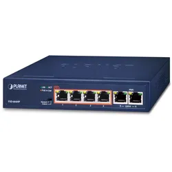 PLANET FSD-604HP Netzwerk-Switch Unmanaged Fast Ethernet (10/100) Power over Ethernet (PoE) Blau