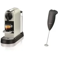 Nespresso De'Longhi EN167.W Citiz Kaffeekapselmaschine, Hochdruckpumpe & Bomann® Milchaufschäumer | elektrischer Milchaufschäumer mit Soft Touch-Gehäuse