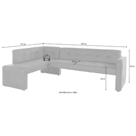 exxpo - sofa fashion Eckbank »Barista mit toller Detailverarbeitung, hohe Bodenfreiheit«, Komfortsitzhöhe 49cm, Frei im Raum stellbar braun