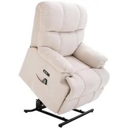 HOMCOM Sessel mit Aufstehhilfe Polyester, Metall, Schaumstoff