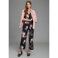 LAURA SCOTT Jumpsuit LAURA SCOTT, Damen, Gr. 40, N-Gr, schwarz, geblümt, Jersey, Obermaterial: 95% Polyester, 5% Elasthan, geblümt, bequem, V-Ausschnitt, Overalls Jumpsuit, für den eleganten Anlass mit floralem Muster