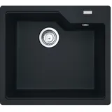 Franke Spüle URBAN UBG 610-56 BLACK MATT mit Excenterbedienung Drehknopf Edelstahl / Ausschnittmaß 540 x 480 mm R15 / Granitspüle