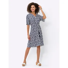 Heine Druckkleid Etuikleid Marine/Ecru 34