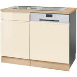 KOCHSTATION Spülenschrank »KS-Virginia«, 110 cm breit, inklusive Einbauspüle, beige