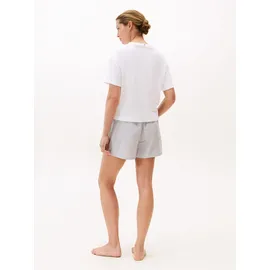 Tommy Hilfiger Damen T-Shirt Kurzarm Logo mit Rundhalsausschnitt, Weiß (White), L - L