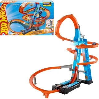 Hot Wheels - Himmelscrash-Turm, 60cm hoch mit batteriebetriebenem Beschleuniger und orangem Track mit Looping, Geschenk für Kinder von 5 bis 10 Jahren, Abweichungen in Verpackung vorbehalten, GWT39