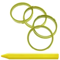 4X Zentrierringe 73,1 x 66,1 mm Gelb Felgen Ringe + 1x Reifen Kreide Fett Stift