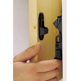 Maco RUSTICO Türladenhalter für Holzmontage, Mauerabstand 25 mm, schwarz