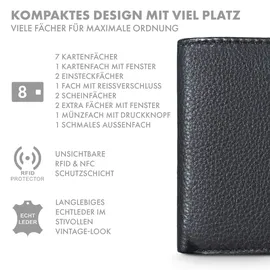 ROYALZ Detroit Geldbörse Herren Leder Geldbörse schwarz