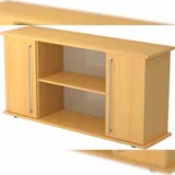 bümö Sideboard Buche mit Flügeltüren & Regal  - Büromöbel Sideboard Holz 166cm breit, 45cm schmal, Büro Schrank für Flur oder als Wohnzimmer-Kommode
