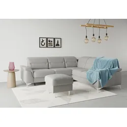 Ecksofa SIT & MORE "Sinatra L-Form", grau, B:251cm H:85cm T:231cm, 100% Polyester, Sofas, optional mit Kopfteilverstellung und Armteilfunktion