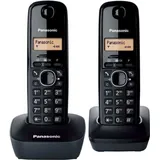 Panasonic KX-TG1612FRH Duo Schnurlostelefon ohne Anrufbeantworter Schwarz - Schwarz