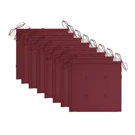 vidaXL Gartenstühle mit Weinroten Kissen 8 Stk. Massivholz Teak