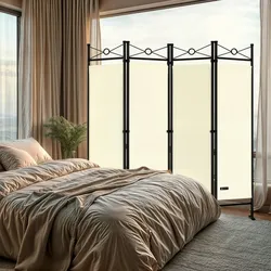 Casaria Paravent Raumteiler Sichtschutz Verstellbar 180x163cm Creme
