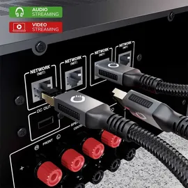 Oehlbach D1C13357 RJ45 Patchkabel CAT 8.1 Schwarz vergoldete Steckkontakte, dreifach geschirmt 1St.