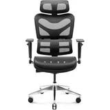 Diablo Chairs Diablo V-Commander Ergonomischer Bürostuhl Schreibtischstuhl Chefsessel 3D Armlehnen Verstellbare Kopfstütze & Sitzfläche Netzstoff Belastbarkeit Bis 200 KG (schwarz)