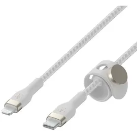 Belkin BoostCharge Pro Flex USB-C Kabel mit Lightning Connector 3 m, Weiß