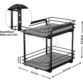 mayzolop Ausziehbares Gewürzregal Küche 2 Etagen Höhenverstellbar