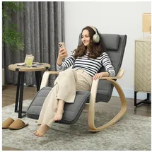 Homcom Schaukelsessel mit Massagefunktion Polyester 67 x 92 x 106 cm Grau