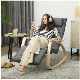 Homcom Schaukelsessel mit Massagefunktion Polyester 67 x 92 x 106 cm Grau