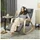 Homcom Schaukelsessel mit Massagefunktion Polyester 67 x 92 x 106 cm Grau
