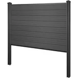 MCW WPC-Sichtschutz Savoie, Zaun Windschutz, WPC-Pfosten zum Einbetonieren ~ Basiselement, 195cm anthrazit