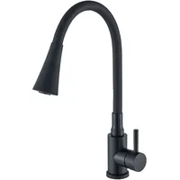 NEWFUN Flexibler Wasserhahn Küche Schwarz, Hochdruck Armatur Küche 360°Drehbar, Wasserhahn Küch mit 2 Strahlarten,Hochdruck Armatur Mischbatterie für Küche Spüle