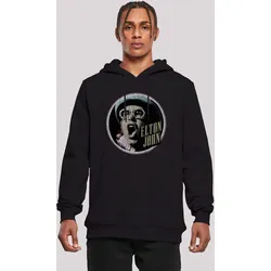 Kapuzenpullover F4NT4STIC "Elton John Vintage Circle", Herren, Gr. 4XL, schwarz, Obermaterial: 65% Baumwolle, 35% Polyester, casual, slim fit, Langarm, Pullover, Premium Qualität