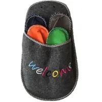 Gäste-Hausschuh-Set WELCOME Pantoffeln Gästepantoffeln Hauspuschen Hausschuh-Set