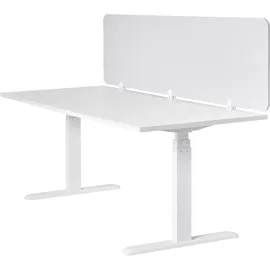 Beliani Schreibtischtrennwand Split 180 x 50 cm Cremeweiß