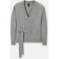 Madeleine V-Pullover mit Bindeband Grau 40/42